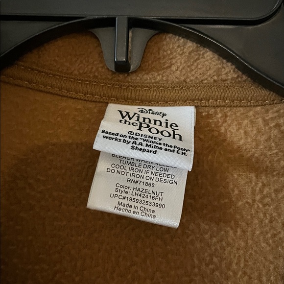 Disney Winnie the Pooh embroidered shacket in a brown fleece Size XL - Picture 2 of 6